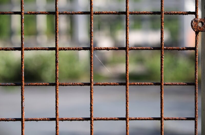 rusty wire fence